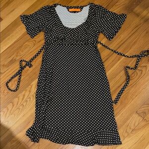 Cynthia Steffe Black and White Polka Dot Midi Dress